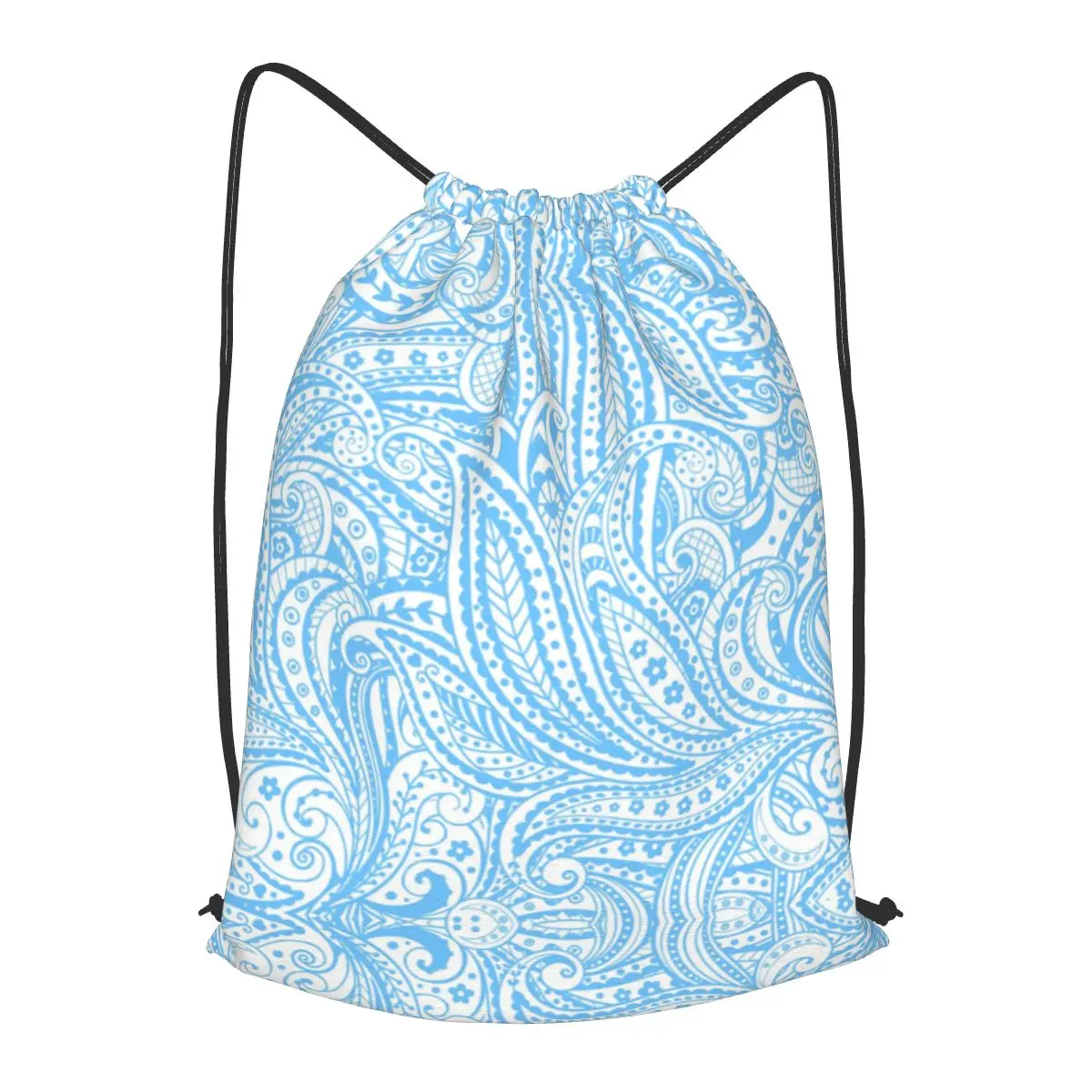

Beautiful Blue Paisley Drawstring Backpack Men Gym Workout Fitness Sports Bag Bundled Backpack Yoga Backpack for Women