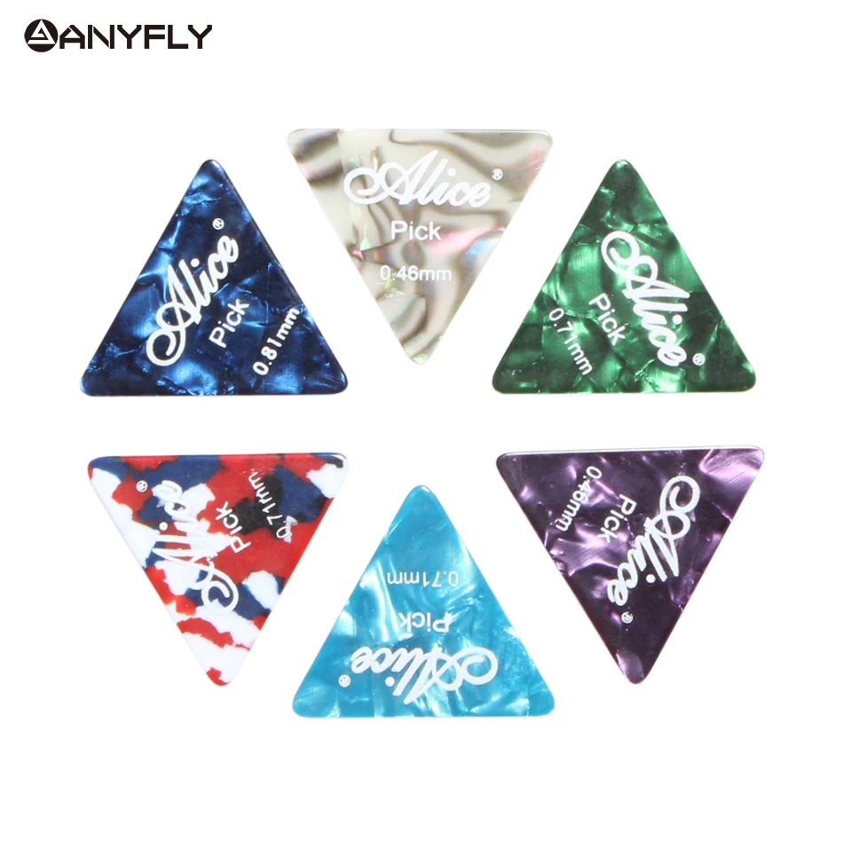Alice AP-12L 12Pcs/Case Acoustic Electric Celluloid Guitar Picks Plectrums Triangle Shape | Спорт и развлечения
