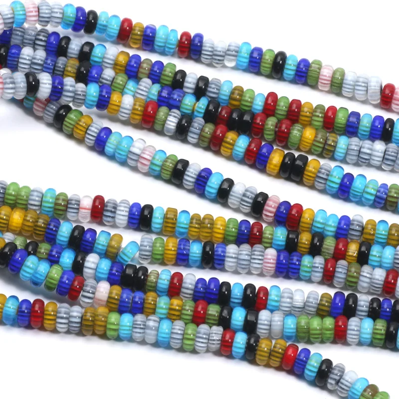 6 мм Рондель в непальском стиле глянцевые бусины с принтом лэмпворк плоские