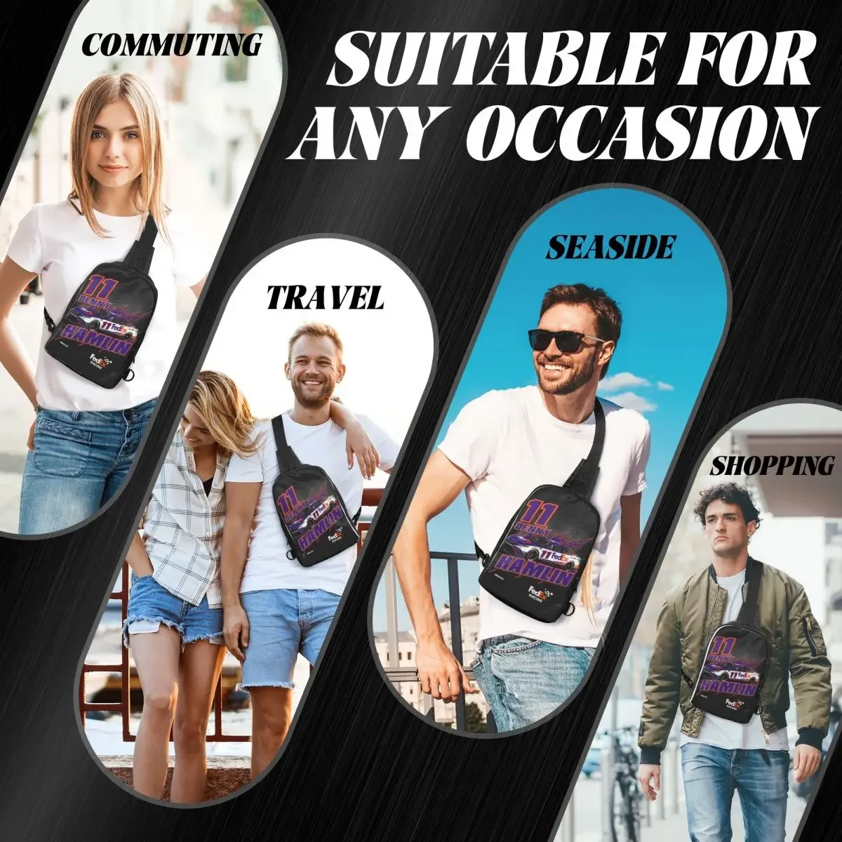 Denny Hamlin 11 рюкзак через плечо нагрудная сумка на ремне регулируемый для