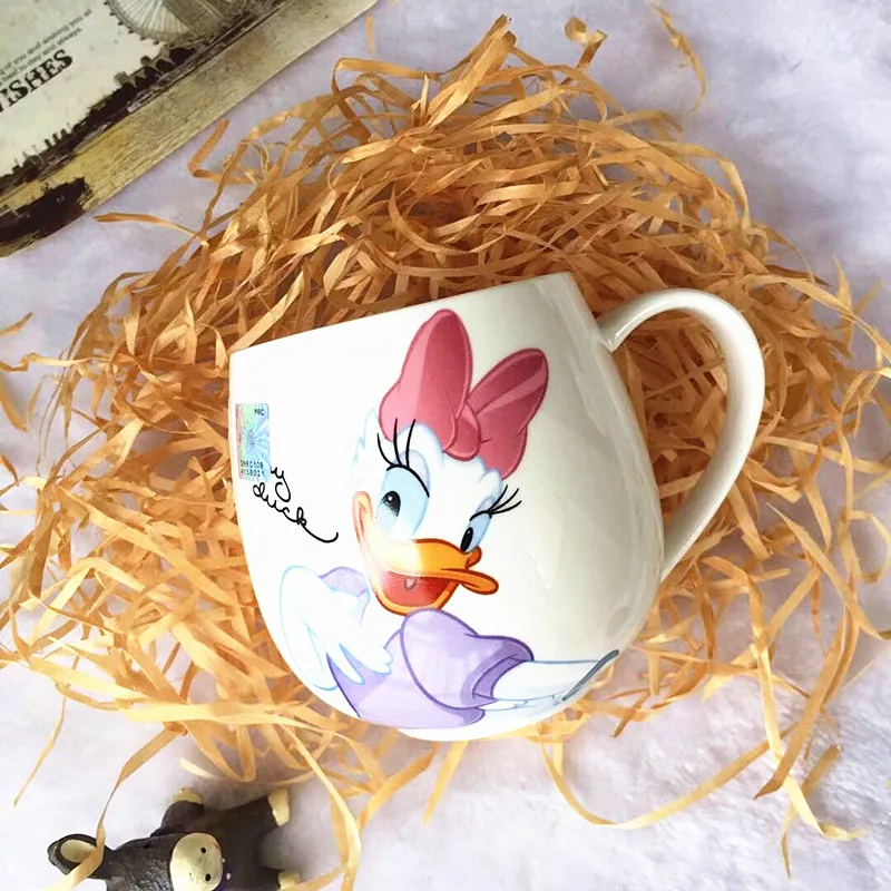 Disney Mickey Mouse Minnie Coffee Mugs Cute Cartoon Donald Milk Mugs Creative  Mugs Handle Kids Water Cup With Handgrip 300ML images - 6