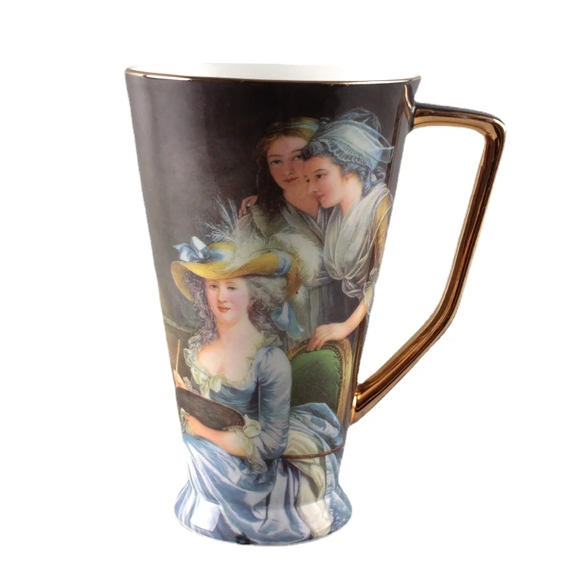 

Retro Large Coffee Mug Bone China Coffee Cups Creative Ceramic Mug Handmade Luxury Porcelain Mugs Tea Cup Coffeeware Gifts Ideas