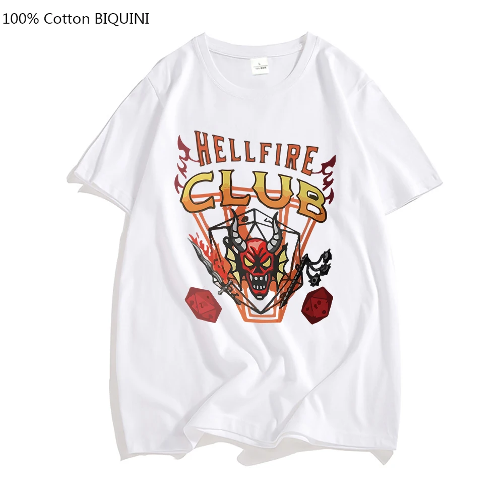 

Stranger Things 4 Hellfire Club T-shirt Summer Short Sleeve shirt 2022 Men/women Graphic Prints Harajuku Style Clothes Cotton