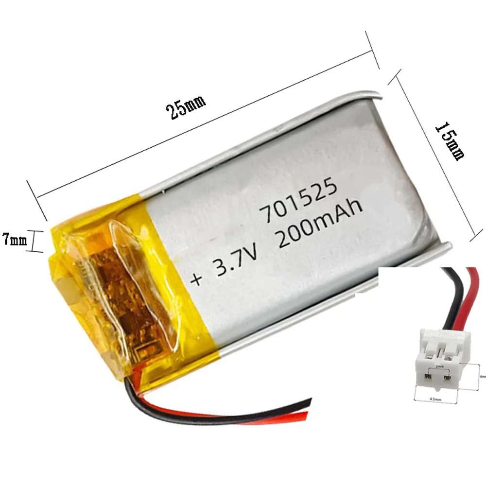 Аккумуляторная 3 7 В 200 мАч 701525 для DVD-камер POWER BANK ELECTRIC TOYS ПЛАНШЕТ MP761