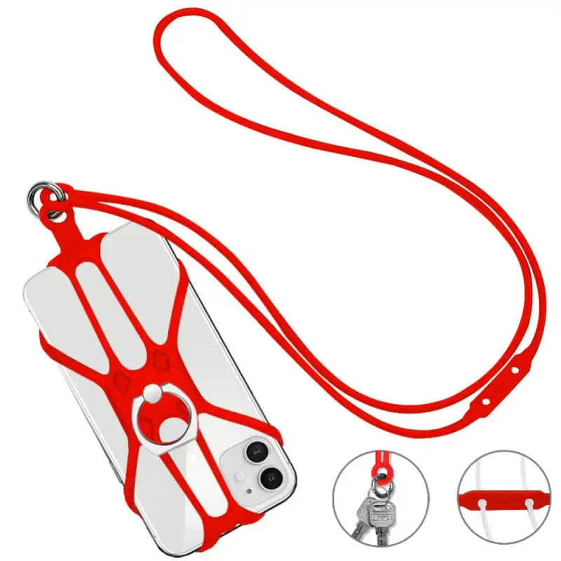 

New Universal Lanyard For Phone Silicone Sports Strap Neck Hanging Rope Sling Chain Mobile Phone Lanyard Case With Holder
