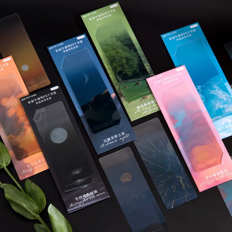 

Journey To Four Seasons Bookmark Simple Art Cloud Landscape Plastic Card Student Stationery Birthday