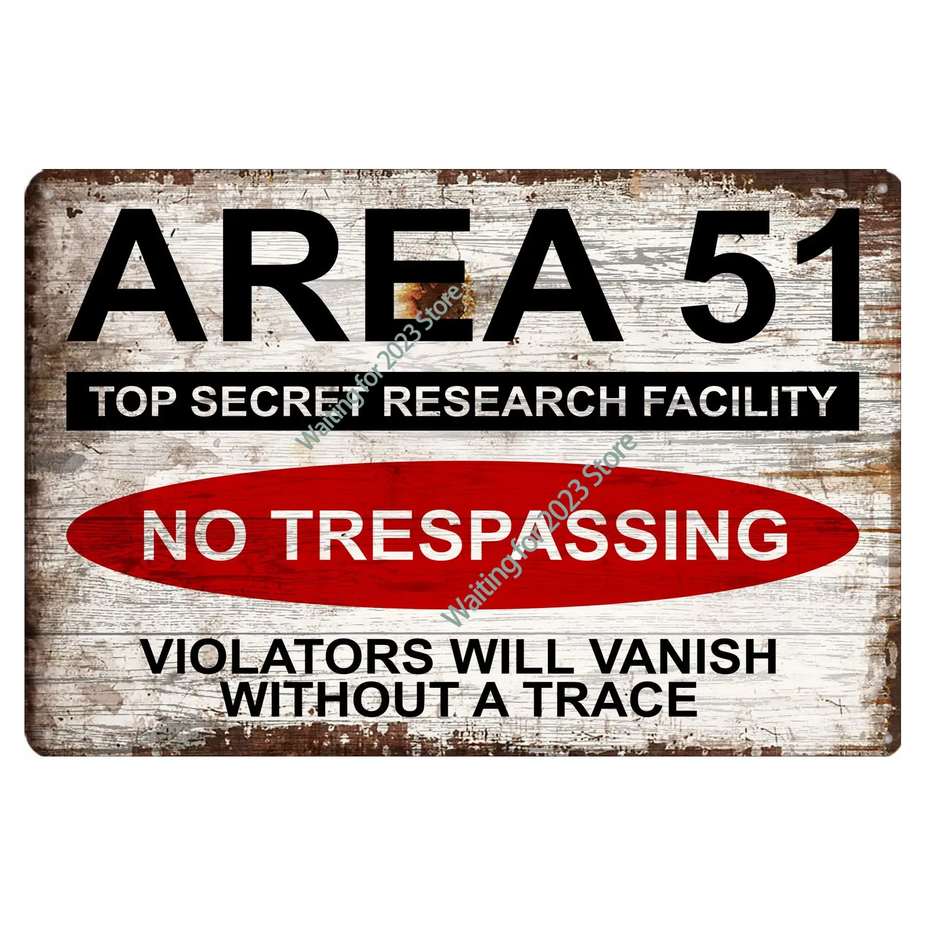 

Area 51 Vintage Tin Sign No Trespassing Metal Plaque Wall for Outdoor Bar Cafe Retro Home Decor 12x8 Inch Vintage Home Decor