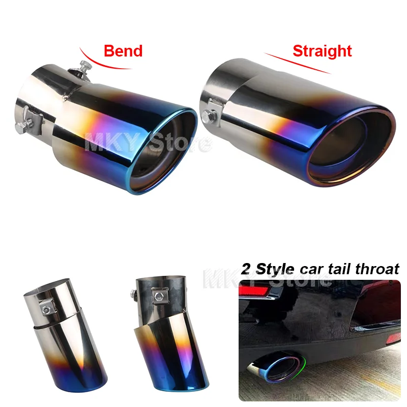 

Universal Stainless steel Car Vehicle Rear Round exhaust Pipe Tail Muffler Tip Chrome Throat Exhaust System Car Accessories