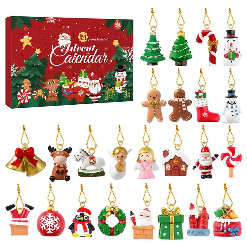 

IMIKEYA Advent Calendar with 24 Hanging Ornaments Colorful Christmas Advent Calendar Xmas Tree Hanging Ornaments