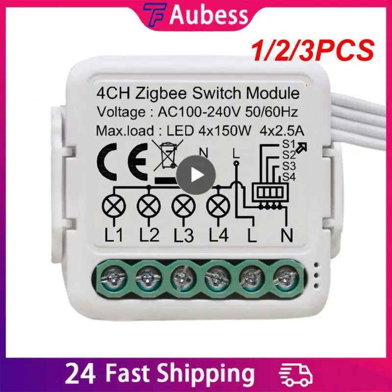 

Модуль переключателя Tuya ZigBee 3,0, 10 А, 1/2/3 шт.
