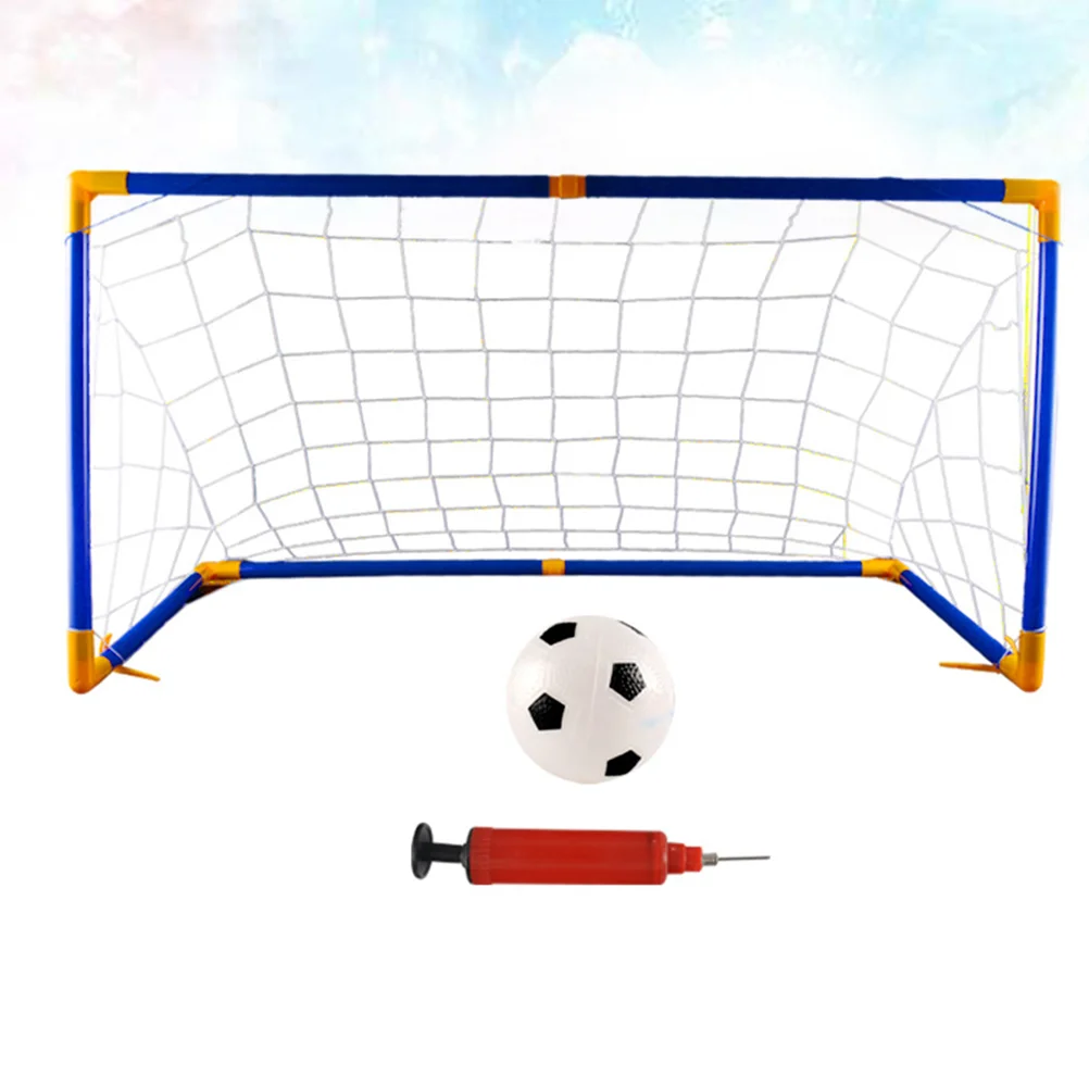 

1 Set Portable Soccer Goal Nets Post Set Portable Fold- Football Goal Set with Balls Pump for Sports Training