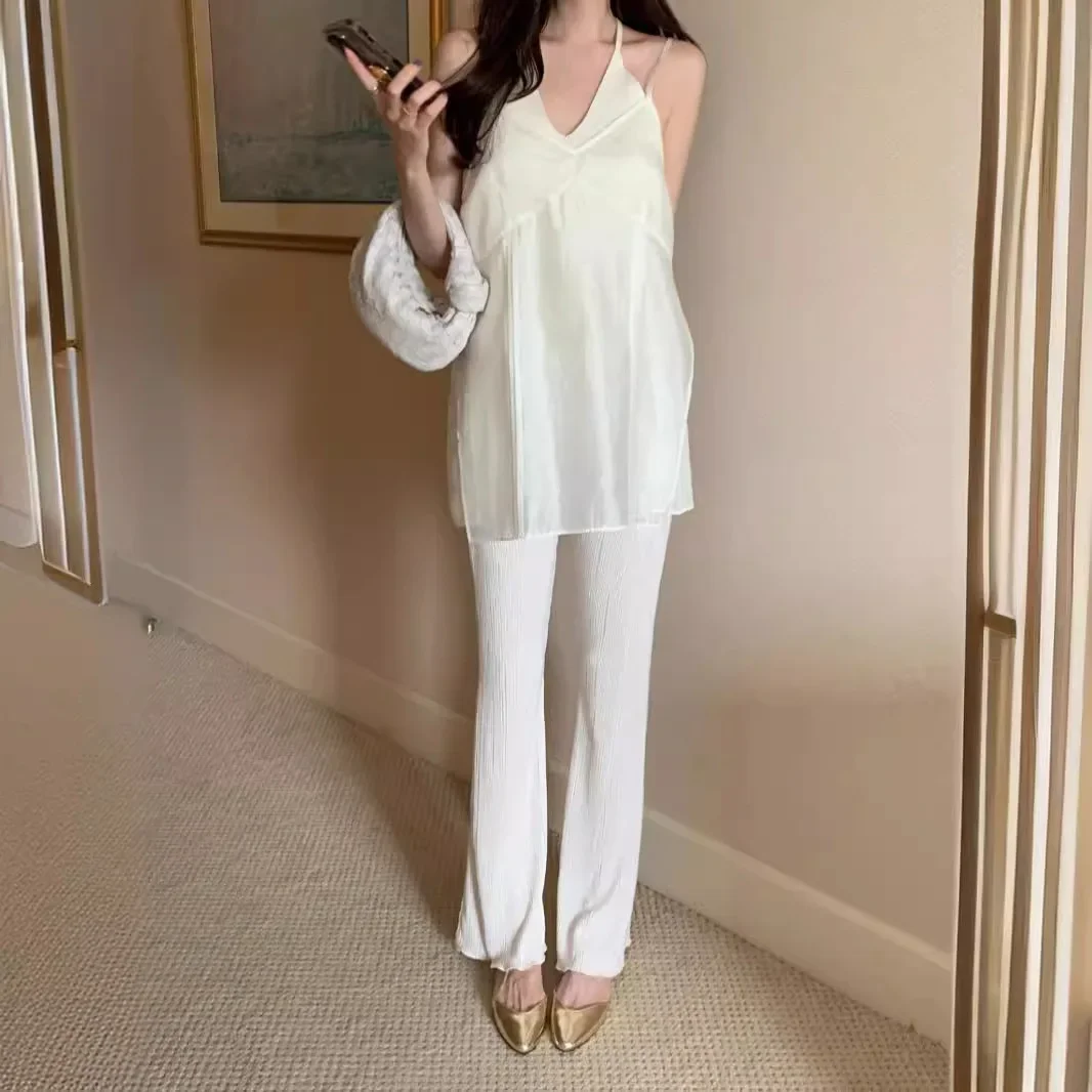 Шикарный корейский стиль летняя ниша уникальный дизайн с v-образным вырезом и