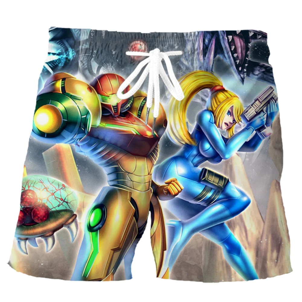 

CLOOCL Fashion Mens Shorts Hot Game METROID 3D Graphic Cartoon Anime Printed Pants Board Shorts Sportswear Dropshipping