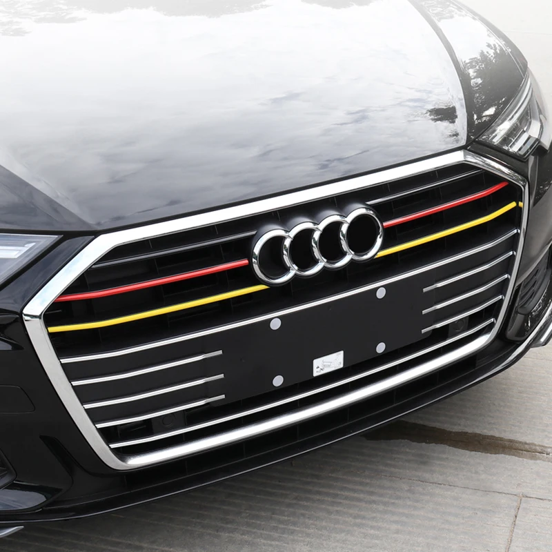 

Хромированная решетка для центральной решетки автомобиля из нержавеющей стали, декоративная накладка для Audi A6 C8 2019-2021, автомобильные внешн...
