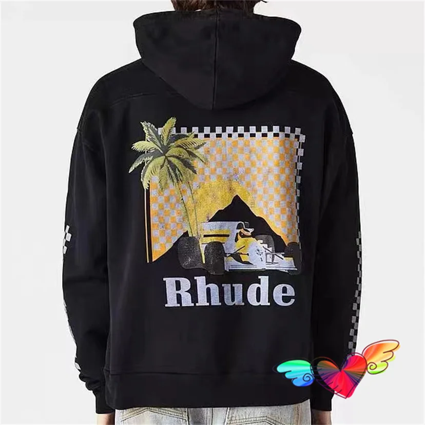 

Толстовка с капюшоном для мужчин и женщин, флисовый свитшот с длинным рукавом, худи в стиле ревеня, тропики с лунным свечением, 2023fw