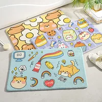 Ins Cute Bath Mat Cartoon Animals Pets Doormat Soft Rug Home Entrance Carpet Bedroom Bathroom Door Absorbent Non-Slip Foot Pad