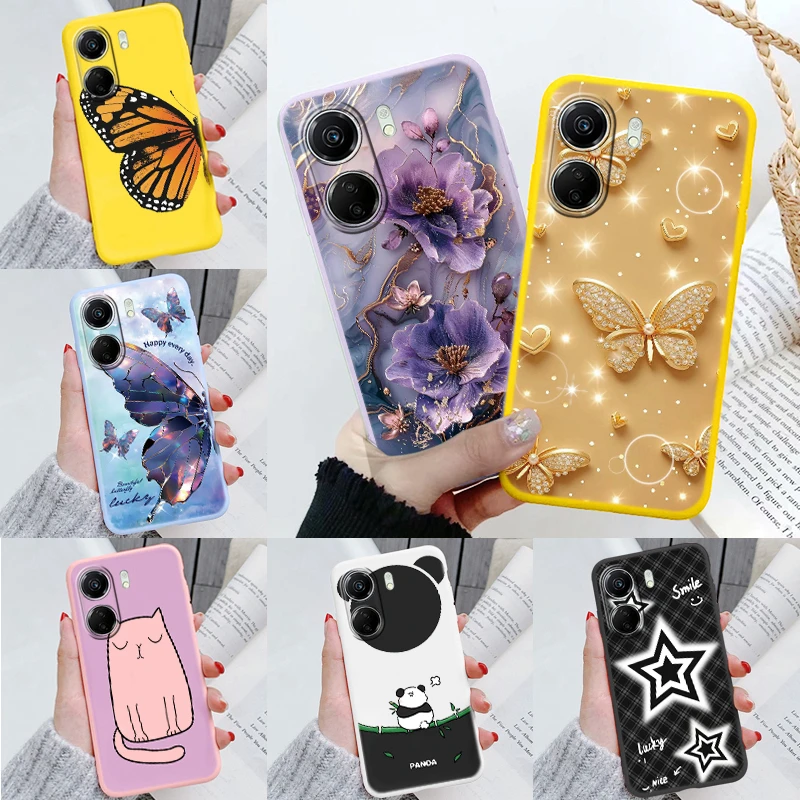 Роскошный чехол для телефона Redmi 14R 14C 13C 13R A3 Pro A1 A2 Plus Note 14 5G Poco C75 C51 C50 M6 Art Plants Flowers