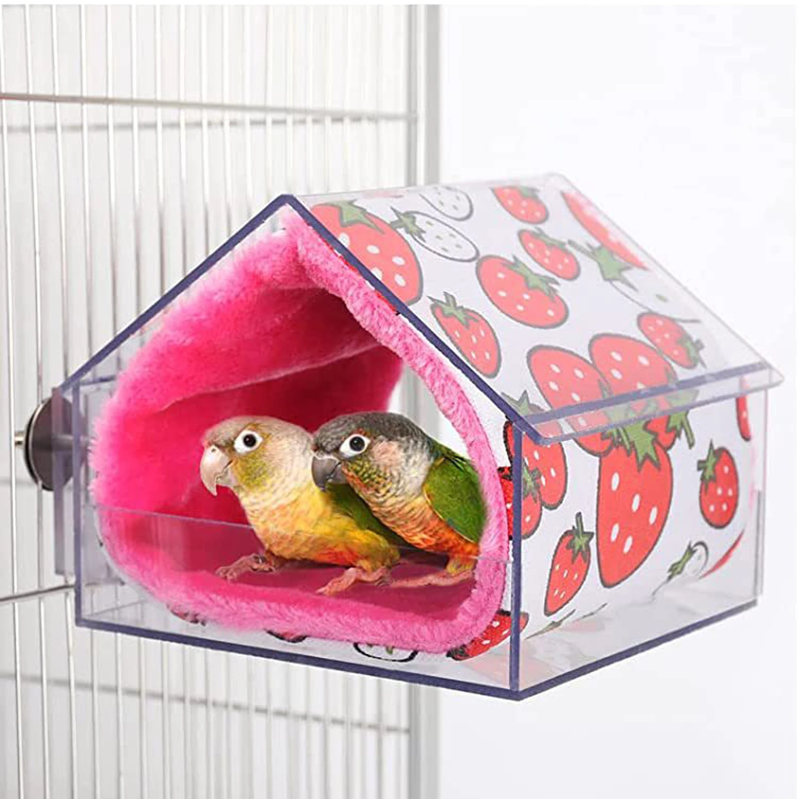 

Acrylic Wild Bird Feeder With Thermal Cotton Pad Weather Proof Transparent Window Hanging Birdhouse For Outside Garden Decor