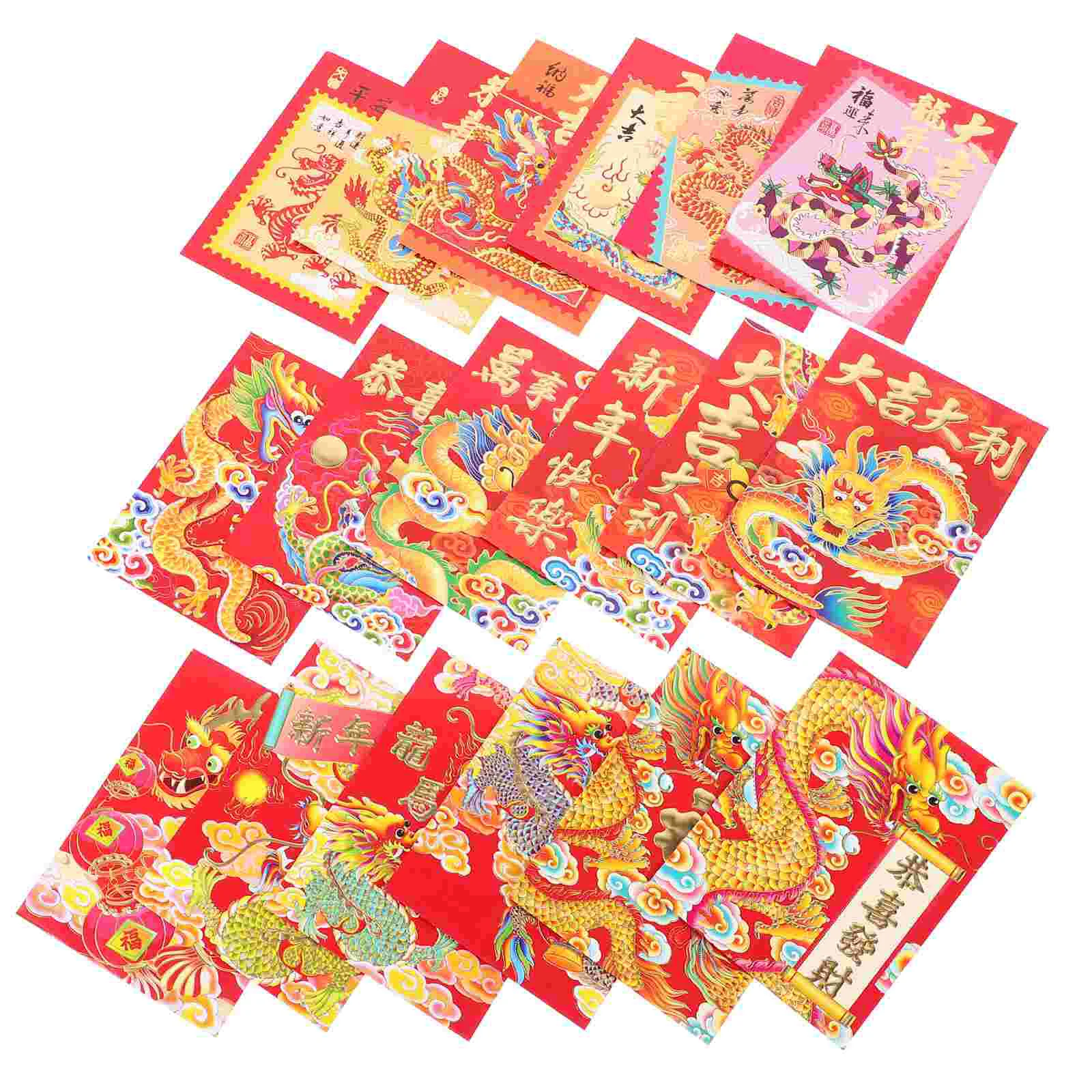 

Chinese Red Envelopes New Year Gift Bag Packet Red Lucky Money Pockets for New Year Chinese Spring Festival HongBao