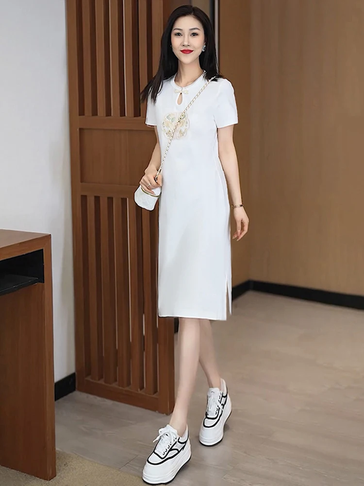 Женское Повседневное платье с коротким рукавом National Sle маленькие Облегающие юбки