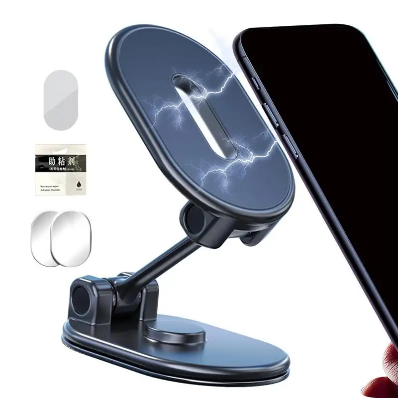

Magnetic Phone Holder For Car Windshield Dashboard Cell Phone Holder 360 Degree Rotation Strong Adsorption Foldable Car Cell