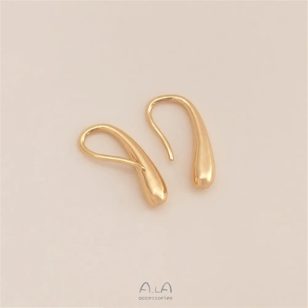 

14K Gold Filled Plated Simple water drop ear hook net red temperament fashion earrings simple metal high sense ear hook