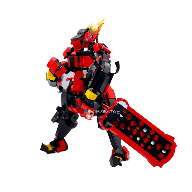 MOC серия Mecha красная фотоголоволомка DIY Модель коллекция эксперты кирпичные