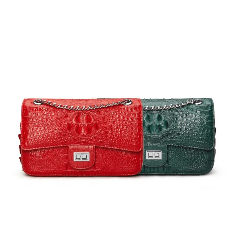 

Роскошная дизайнерская дамская сумочка, удобные мессенджеры на плечо, трендовые универсальные маленькие квадратные чемоданчики из крокод...