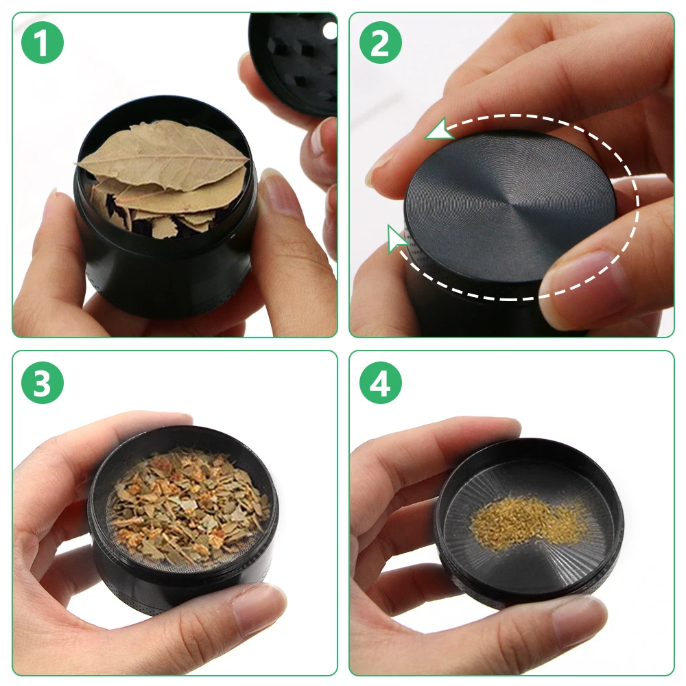 40/50mm 4-Layer Aluminum Weed Herbal Herb Tobacco Grinders Smoking Pipe Accessories Pipes Pipas Fumar |
