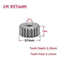 1 pcs double side straight gear 1m 95tooth 150tooth process hole thickness 10mm outer dia 97mm 152mm for metal motor tractor