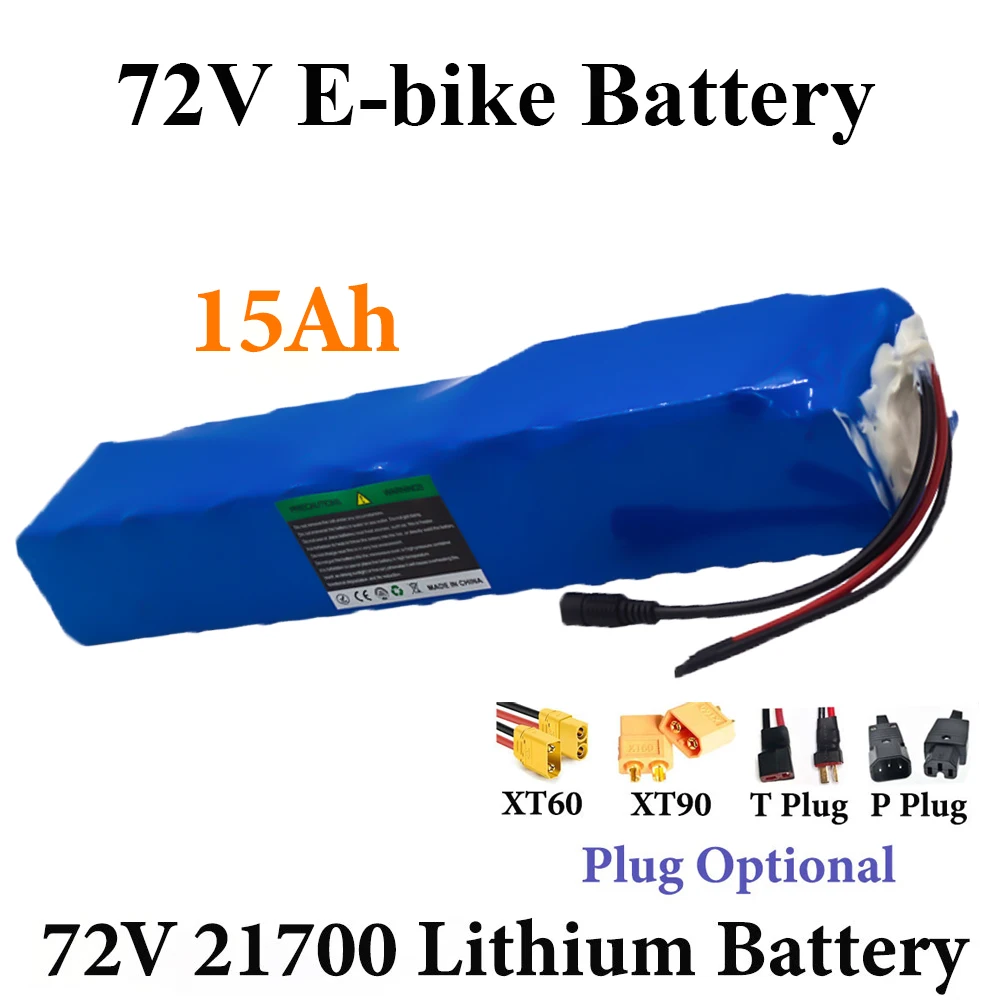 

E-Bike 21700 Lithium Battery Pack 72V 15Ah 20S2P 84V 2500W 3000W High Power Electric Bicycle Scooter Motorcycle Battery 50A BMS