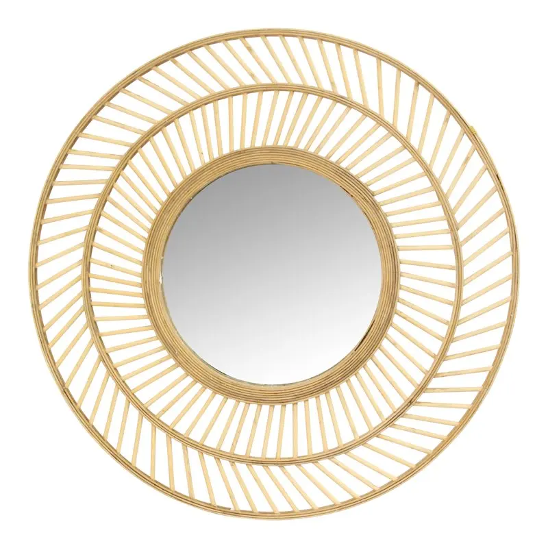 

Boho Round Kristen Wall Mirror, Natural Wood