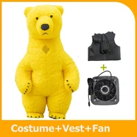 giant bear mascot costume inflatable yellow plush bear fancy cosplay suit huge fursuit dress up outfit for adult 2m2 6m3m