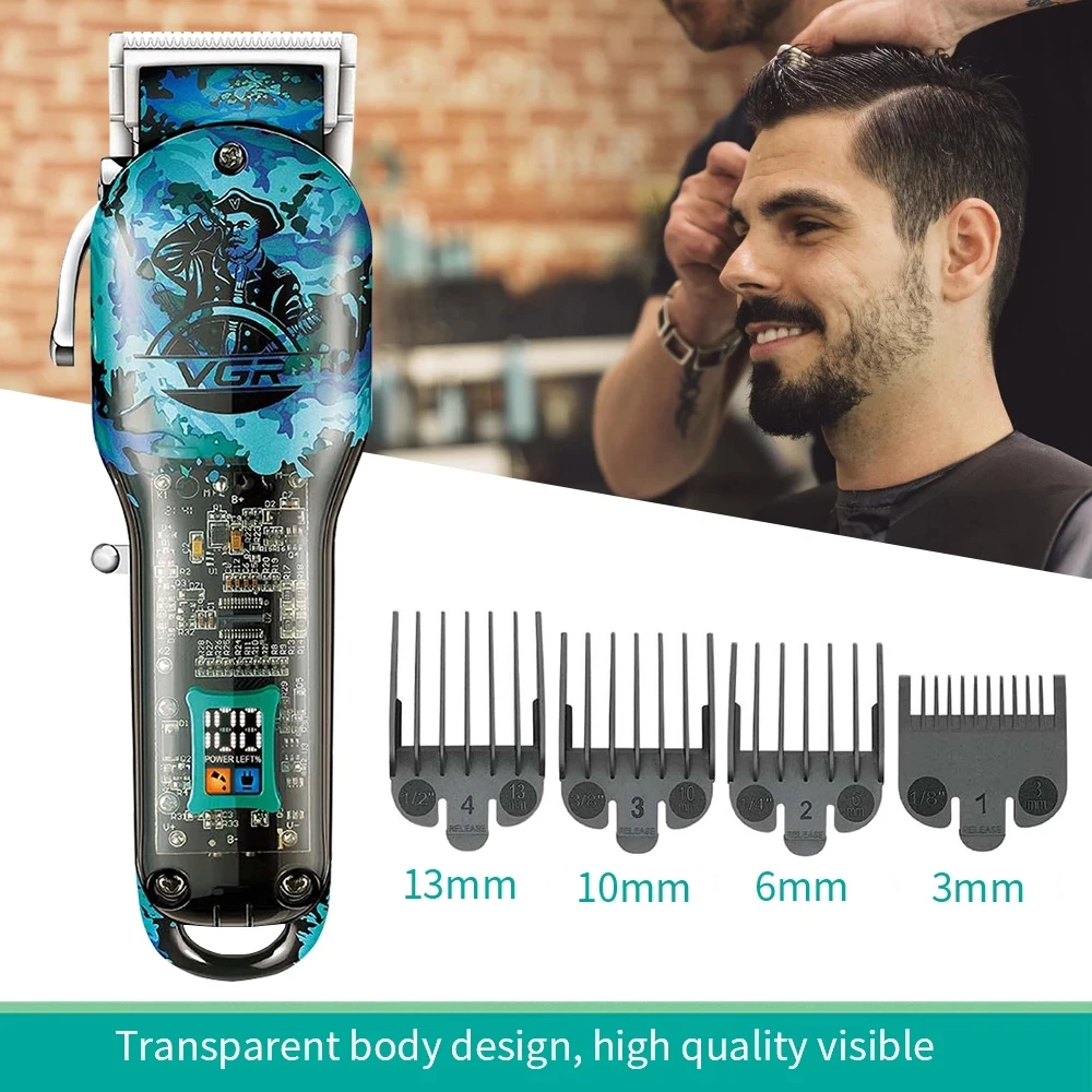 VGR Professional Hair Clipper Rechargeable Hair Trimmer For Men Shaver Hair Cutting Machine Barber Accessories Cut Machin Beard enlarge