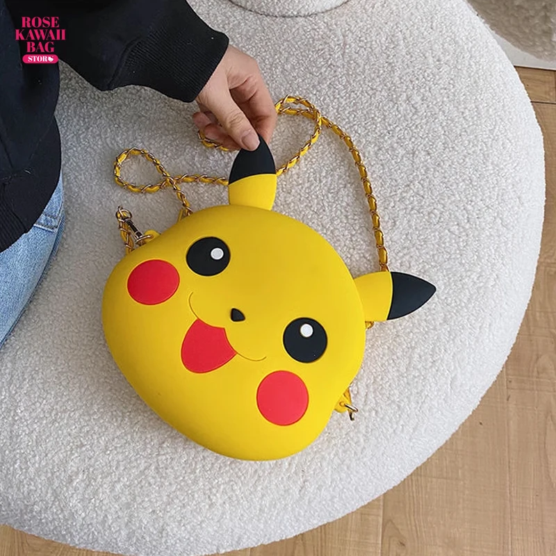 

Оригинальная Водонепроницаемая объемная сумка через плечо Kawaii сумка Пикачу из силикона с мультипликационным рисунком, милая сумка через плечо Pikachu для детей, подарок