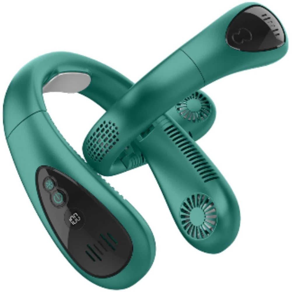

5000mah Neckband Fans 8W Air Cooling Hanging Neck Fan 3 Speed USB Portable Adjustable Digital Display for Outdoor Indoor