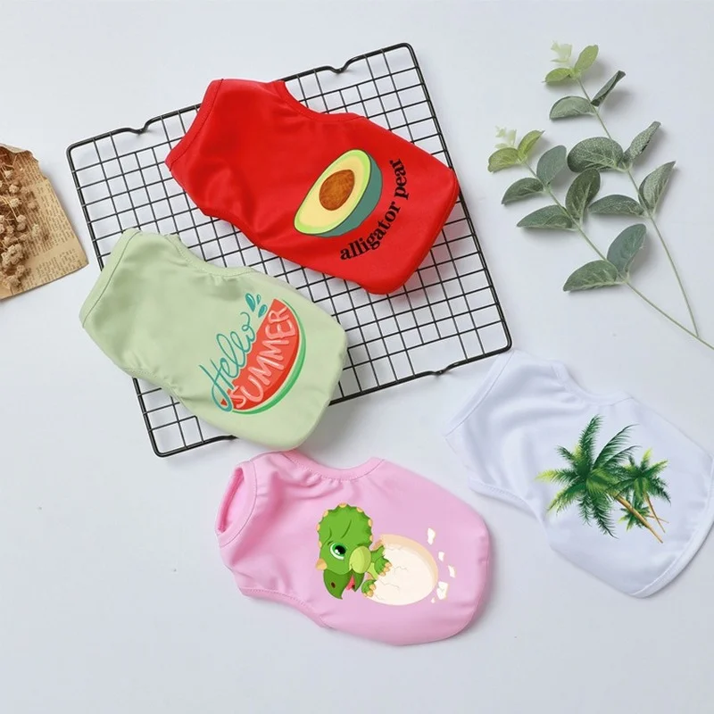 

Summer Pet Clothes Dog Cat T-shirt Flamingo Printed Dog Vest For Small Medium Dogs Accessories Pet Supplies Cat Vest Shirt XS-XL