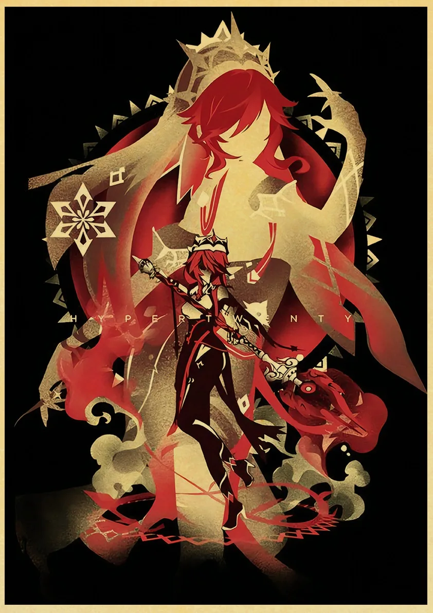 Постеры Genshin Impact Ganyu Hutao snapseed