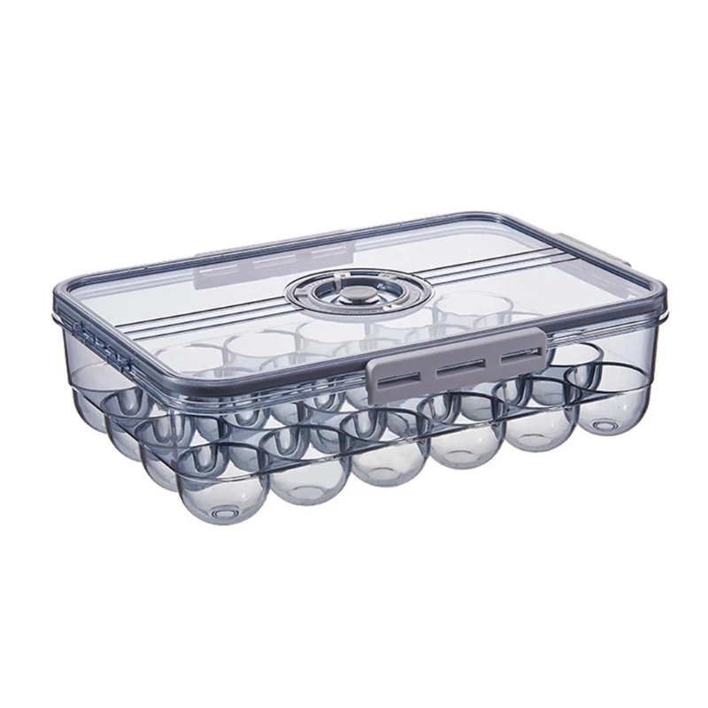 

Transparent Refrigerator Egg Storage Holder Box 18-Grid/24Grid Kitchen Freshness Separated Fridge Egg Holder Food Savers