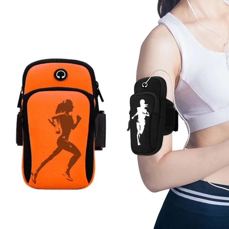 

Unisex With Printed Design Outdoor Sports Fitness Arm Bag Universal Running Armband Phone Headphones And Keys Bag
