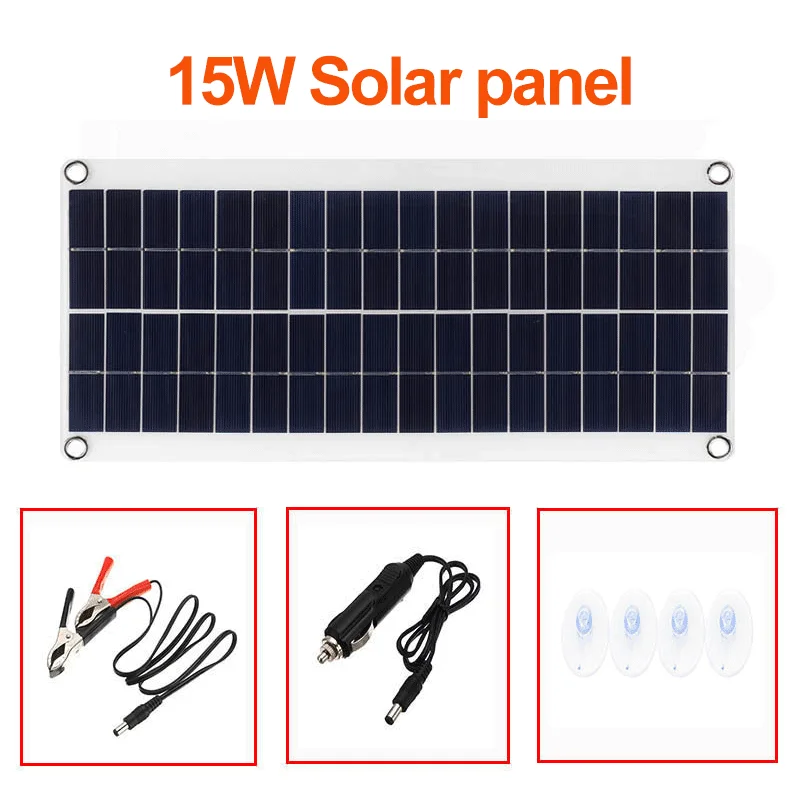 Солнечная панель 15 Вт USB 5 В фотогальваническая пластина DC5521 18 в