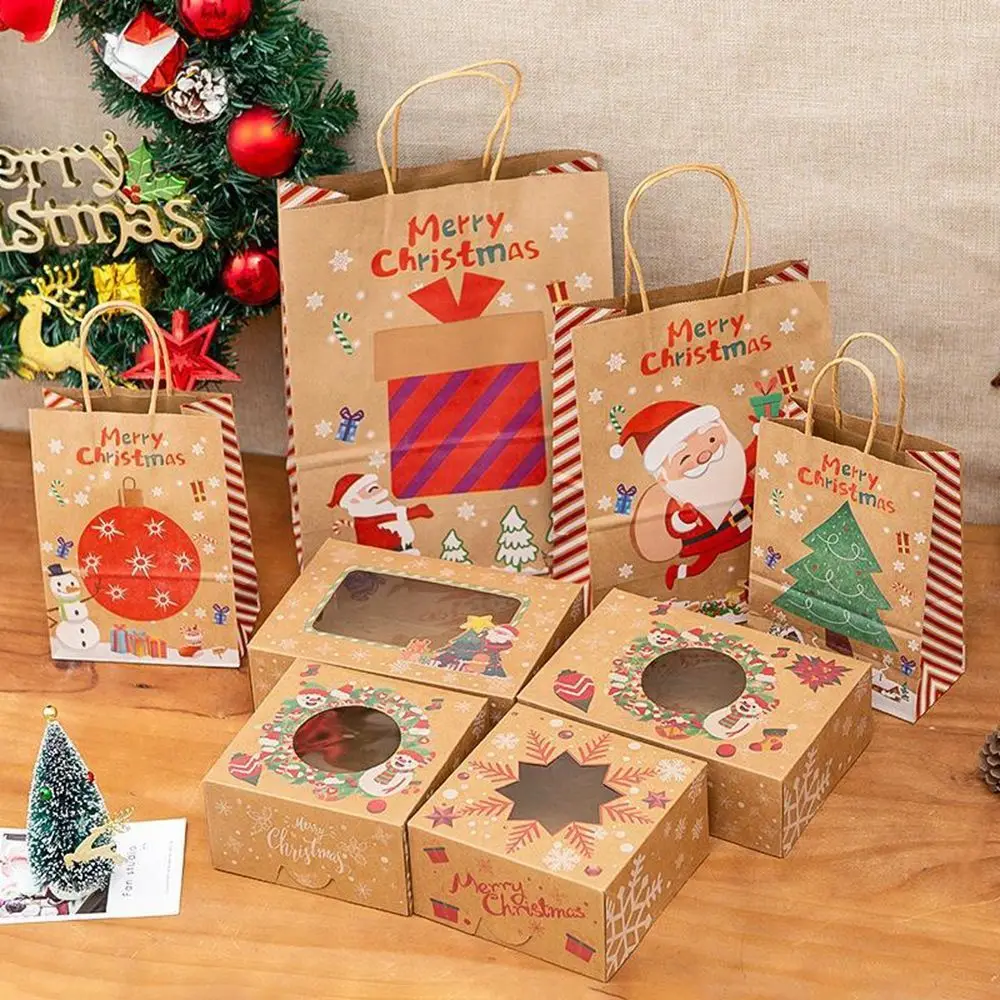 

Claus Christmas Candy Packaging Bag Xmas Cookies Snack Handle Bag Christmas Ornament Gift Bags Christmas Decorations