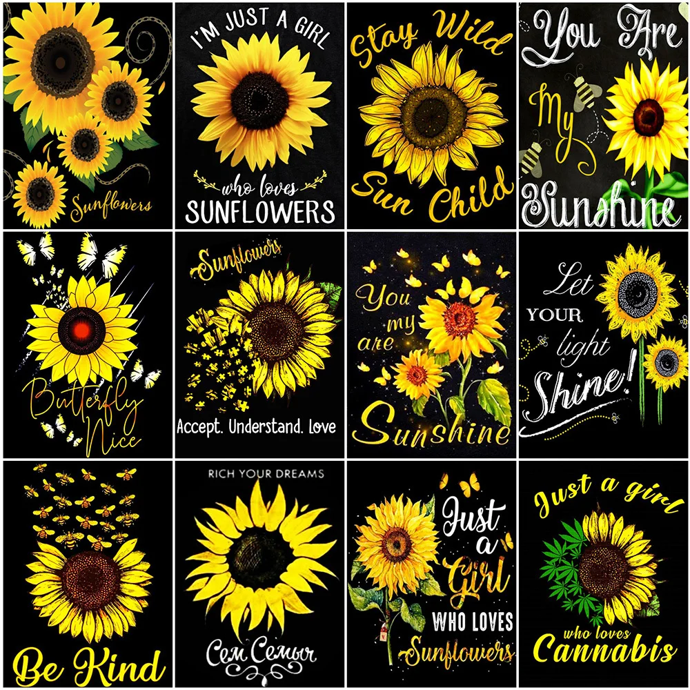 

5D DIY Diamond Embroidery Sunflower Diamond Painting Blackboard Cross Stitch Mosaic Flower New Arrival Home Decor Gift