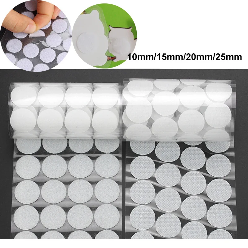

10 мм/15 мм/20 мм/25 мм Самоклеящиеся точки, белая детская магнитная лента, прочная клейкая наклейка, круглая петля для монет, крючок s1