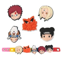naruto series cartoon pvc shoe buckle diy slippers souvenir decoration single sale wholesale slippers accessories boys gifts