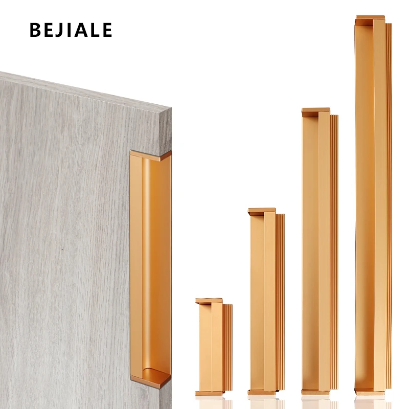 

Custom Clothing Cabinet Door Handle Slotted Handle Embedded Invisible Aluminum Alloy Cabinet Drawer Handle Furniture Accessories