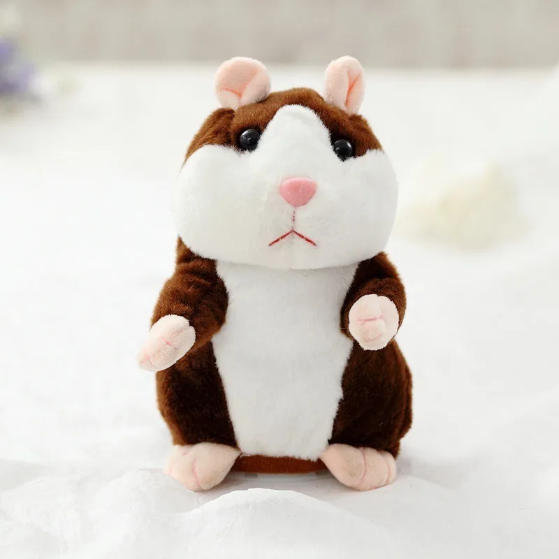 

Dropshipping Promotion 16cm Lovely Talking Hamster Speak Talk Sound Record Repeat Stuffed Plush Animal Kawaii Hamster Toys