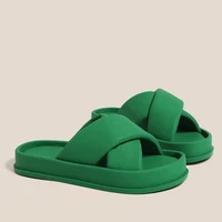 cross strap flat bottom sandals slippers womens summer outer wear beach fashion tide net red open toe 2022 new