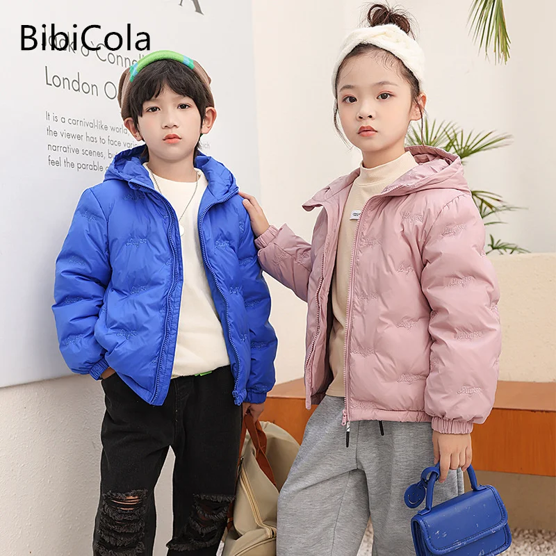 

Winter Children's Mid-length Down Jacket Girls Thickened Yellow White Duck Down Loose Hooded Coats Big Kids Warm Outwear