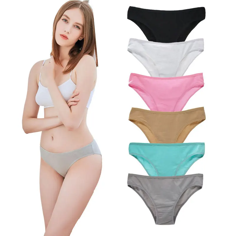 

6 шт./комплект, женские хлопковые трусы с низкой посадкой